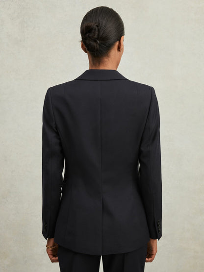 Petite Single Breasted Suit Blazer in Navy Women | Reiss