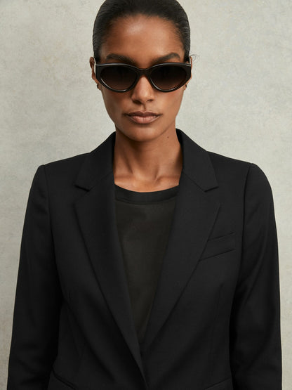Petite Single Breasted Suit Blazer in Black Women | Reiss