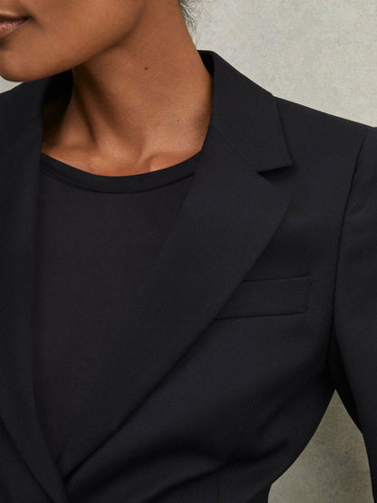 Single Breasted Suit Blazer in Navy Women | Reiss
