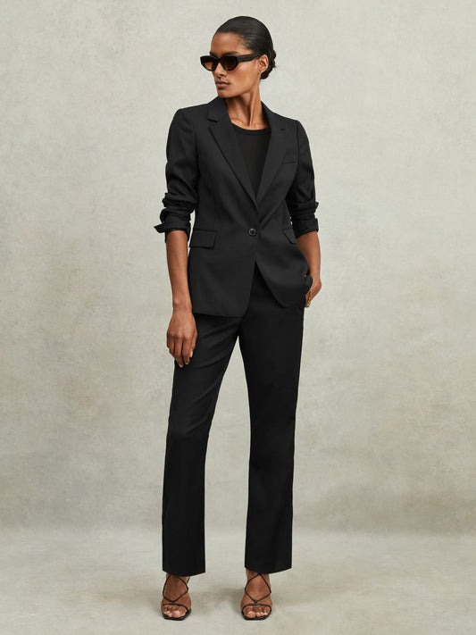 Single Breasted Suit Blazer in Black Women | Reiss