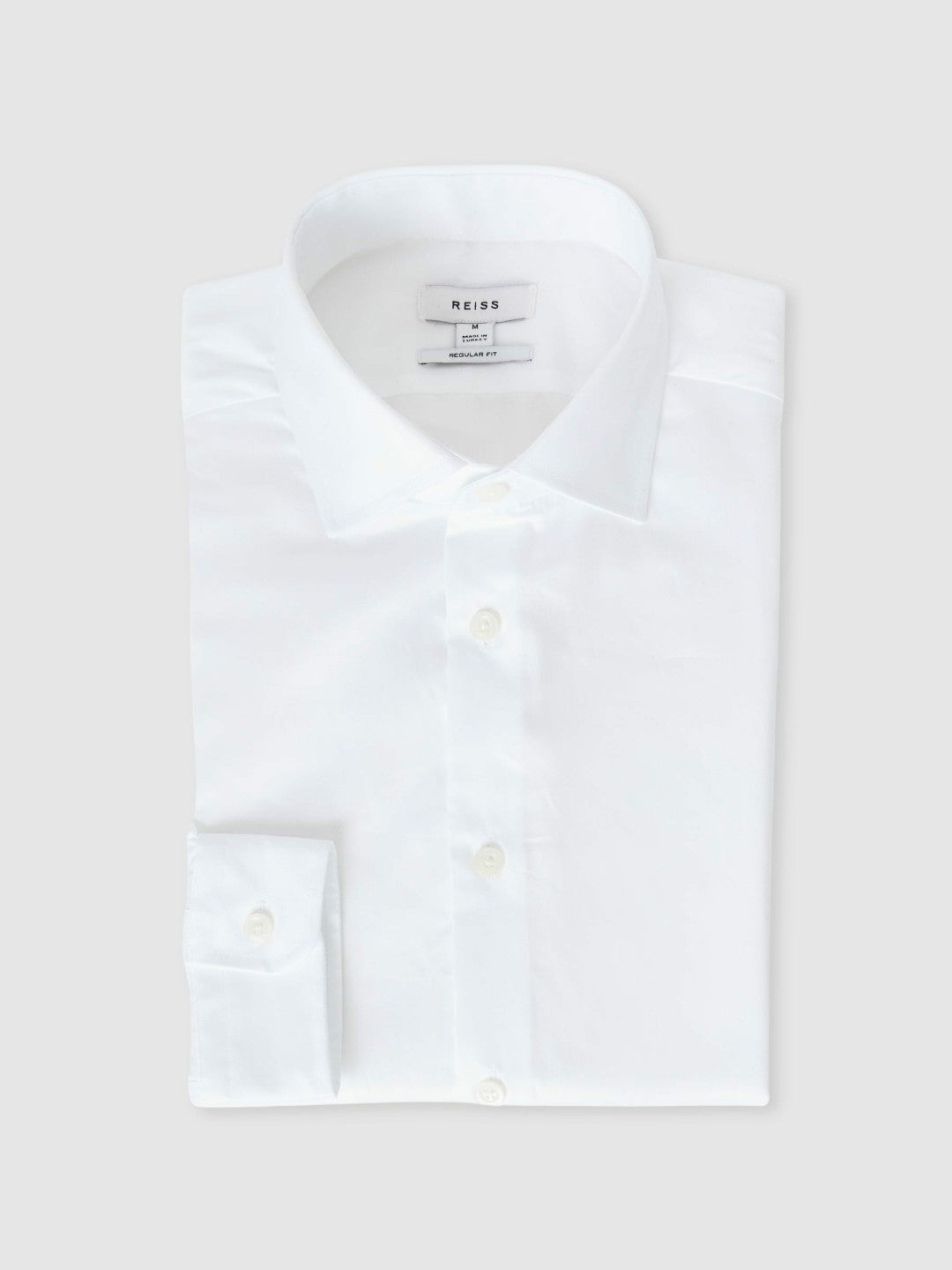 Regular Fit Cotton Sateen Striped Shirt in White Men | Reiss