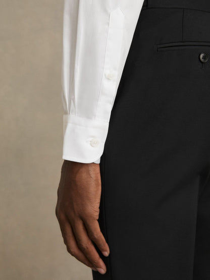 Regular Fit Cotton Sateen Striped Shirt in White Men | Reiss