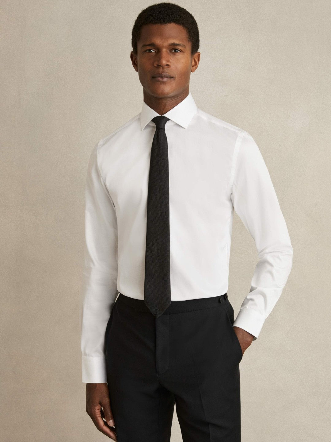 Regular Fit Cotton Sateen Striped Shirt in White Men | Reiss