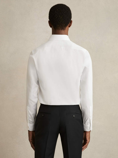 Regular Fit Cotton Sateen Striped Shirt in White Men | Reiss