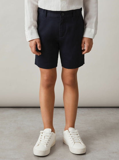 3-9 yrs Cotton Chino Shorts with Stretch in Navy Children & Baby | Reiss