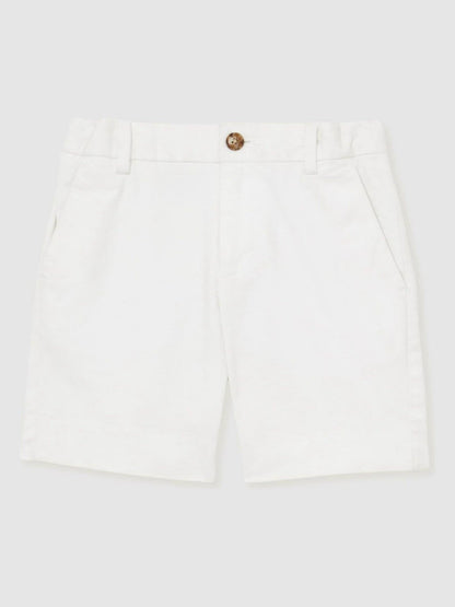 3-9 yrs Cotton Chino Shorts with Stretch in White Children & Baby | Reiss