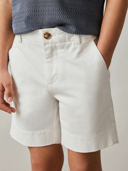 3-9 yrs Cotton Chino Shorts with Stretch in White Children & Baby | Reiss