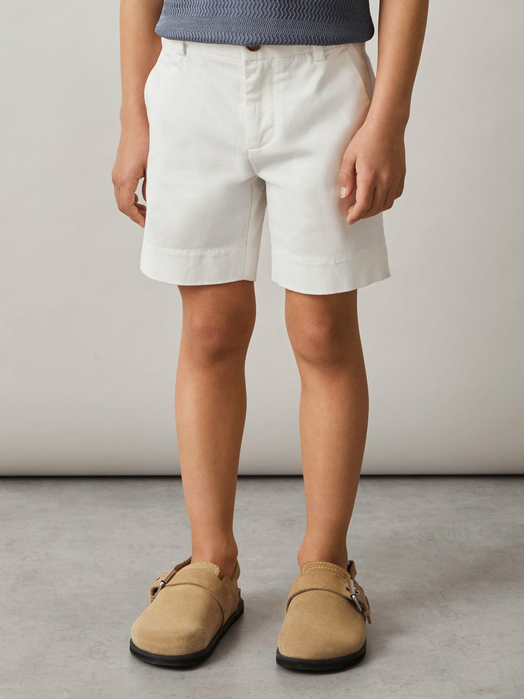 3-9 yrs Cotton Chino Shorts with Stretch in White Children & Baby | Reiss