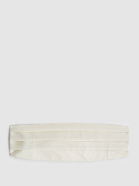 Silk Cummerbund in Ivory Men | Reiss