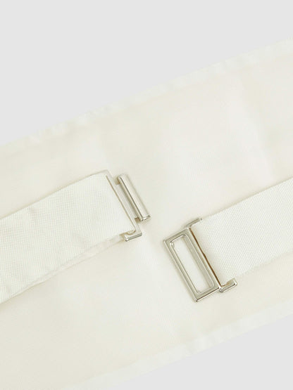 Silk Cummerbund in Ivory Men | Reiss