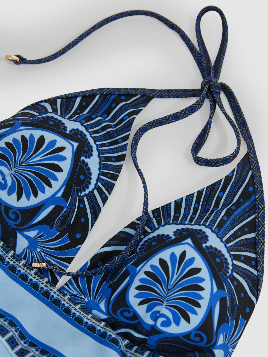 Halterneck Printed Swimsuit in Blue Women | Reiss