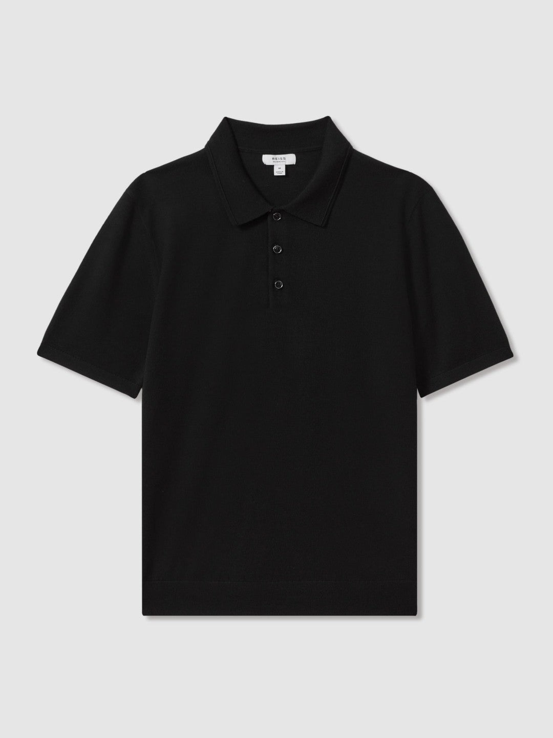 Merino Wool Polo Shirt in Black Men | Reiss