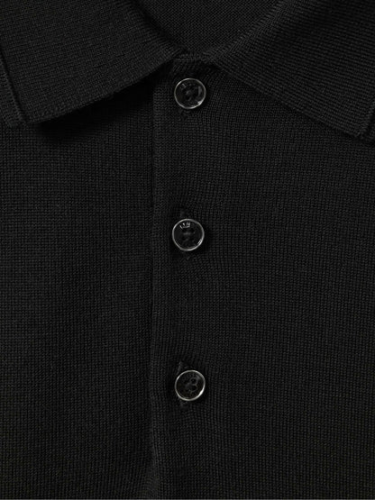Merino Wool Polo Shirt in Black Men | Reiss