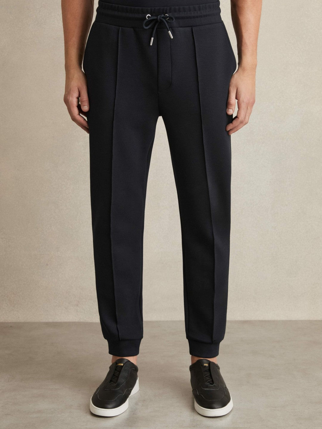 Drawstring Jersey Joggers in Navy Blue Men | Reiss