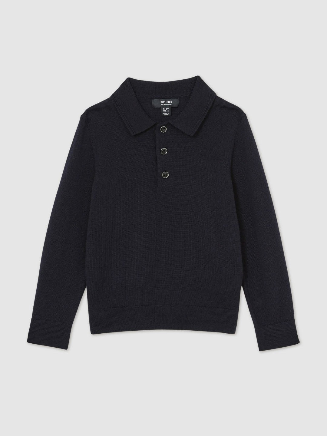 9-14 yrs Merino Wool Polo Shirt in Navy Children & Baby | Reiss