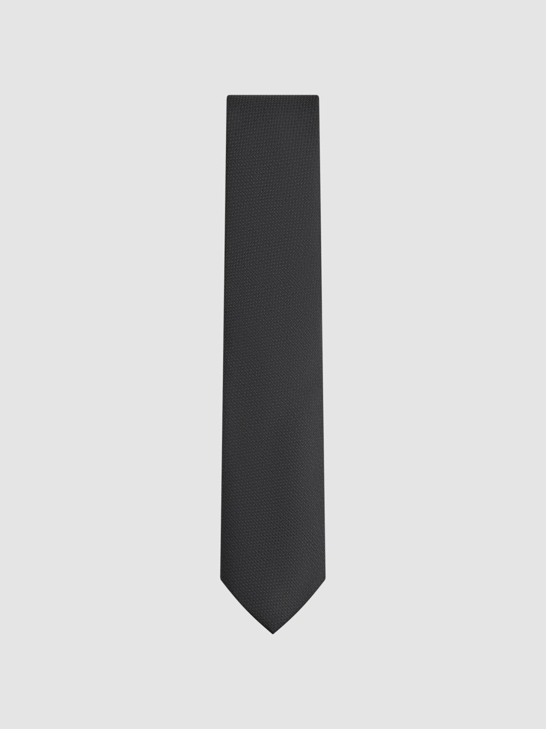 Textured Silk Blend Tie in Black Men | Reiss