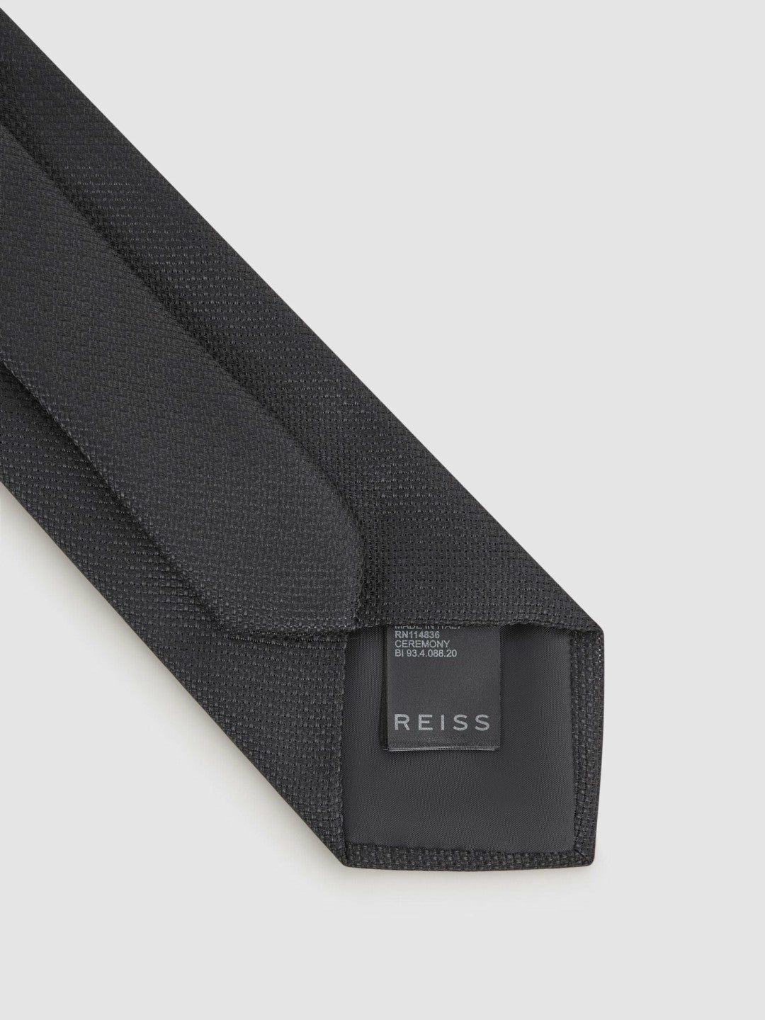 Textured Silk Blend Tie in Black Men | Reiss