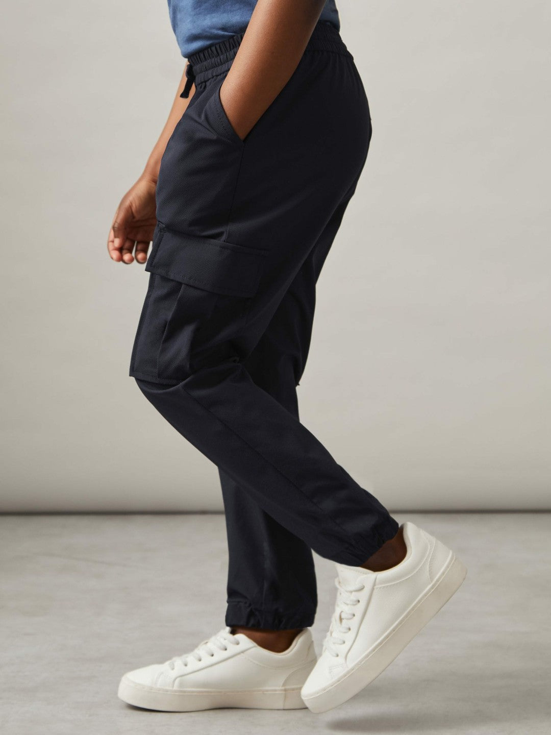 9-14 yrs Technical Drawstring Cuffed Cargo Trousers in Navy Children & Baby | Reiss