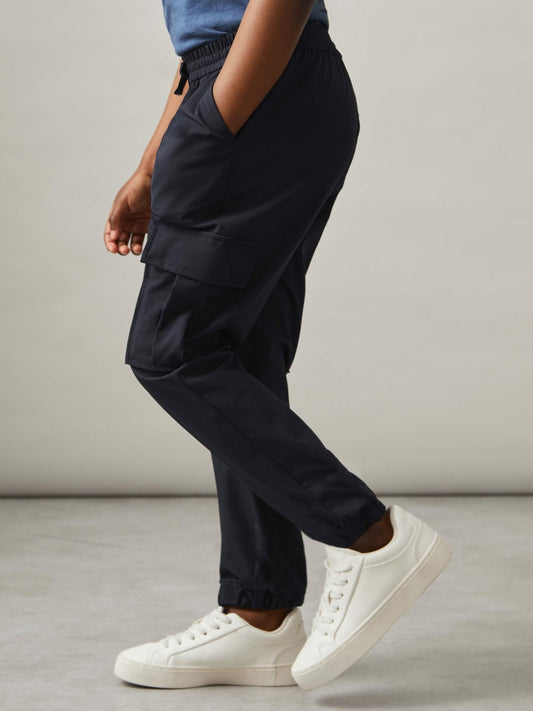 9-14 yrs Technical Drawstring Cuffed Cargo Trousers in Navy Children & Baby | Reiss