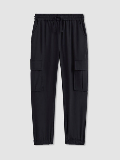 9-14 yrs Technical Drawstring Cuffed Cargo Trousers in Navy Children & Baby | Reiss
