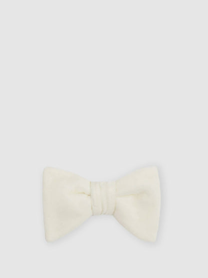 Velvet Bow Tie in Ivory Men | Reiss