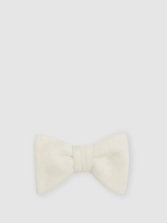 Velvet Bow Tie in Ivory Men | Reiss
