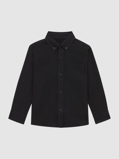 3-9 yrs Button Down Oxford Shirt in Black Children & Baby | Reiss