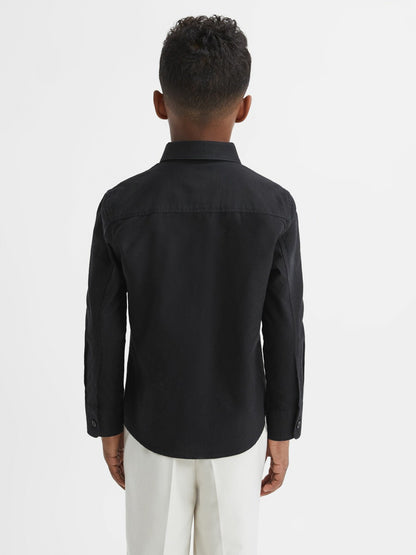 3-9 yrs Button Down Oxford Shirt in Black Children & Baby | Reiss