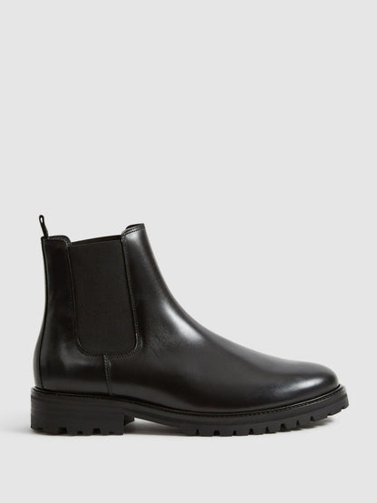 Leather Chelsea Boots in Black Men | Reiss