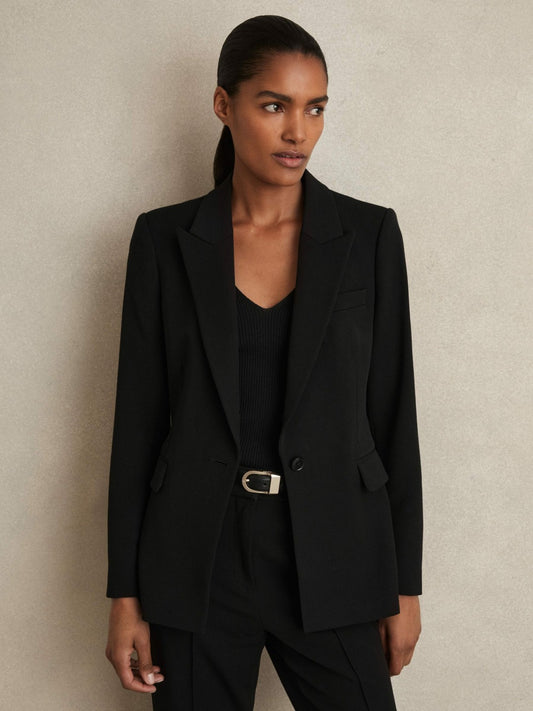 Tailored Single Breasted Suit Blazer in Black Women | Reiss