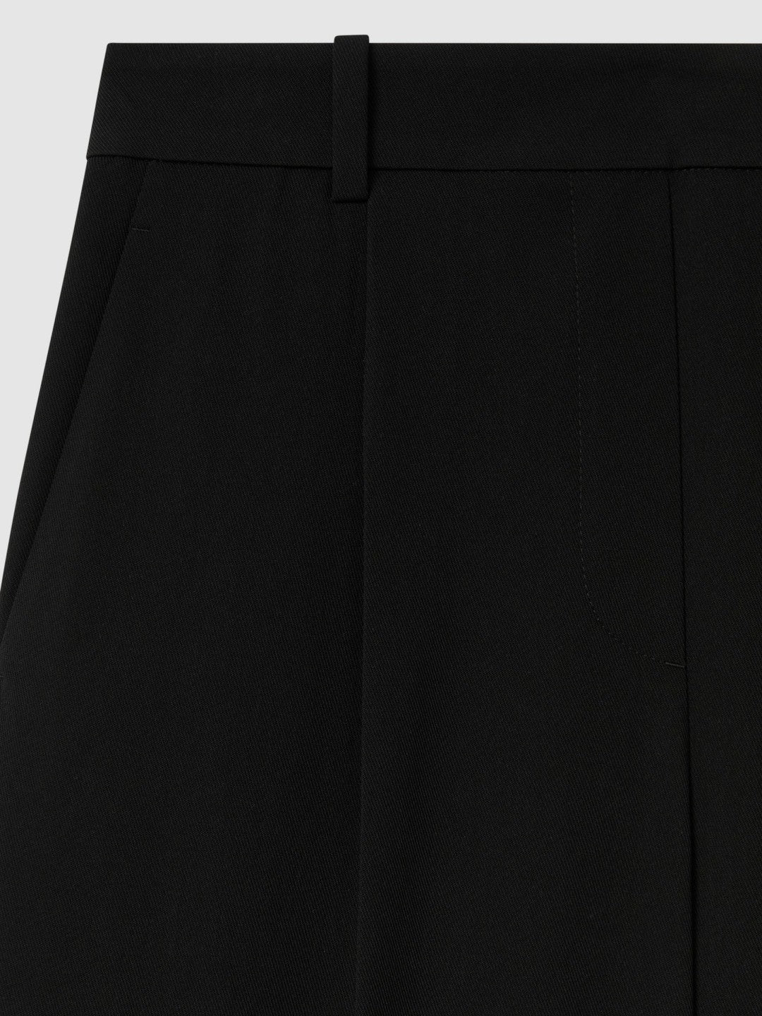 Petite Half-Elasticated Wide Leg Trousers in Black Women | Reiss
