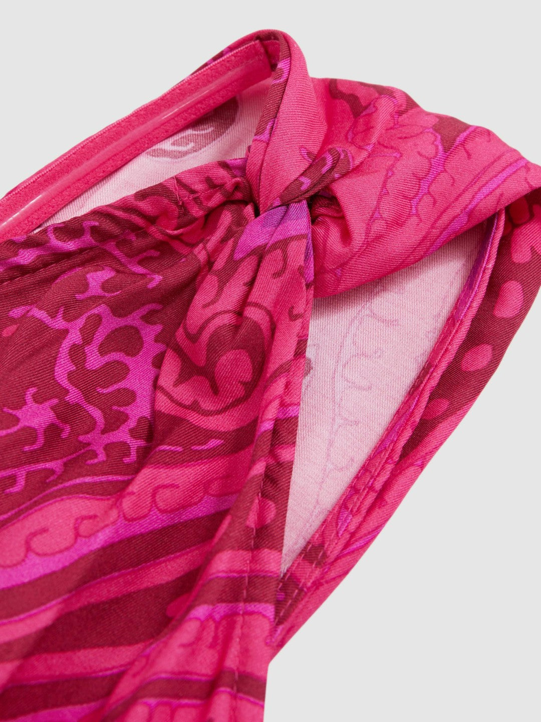 Paisley-Print One-Shoulder Midi Dress in Pink Women | Reiss