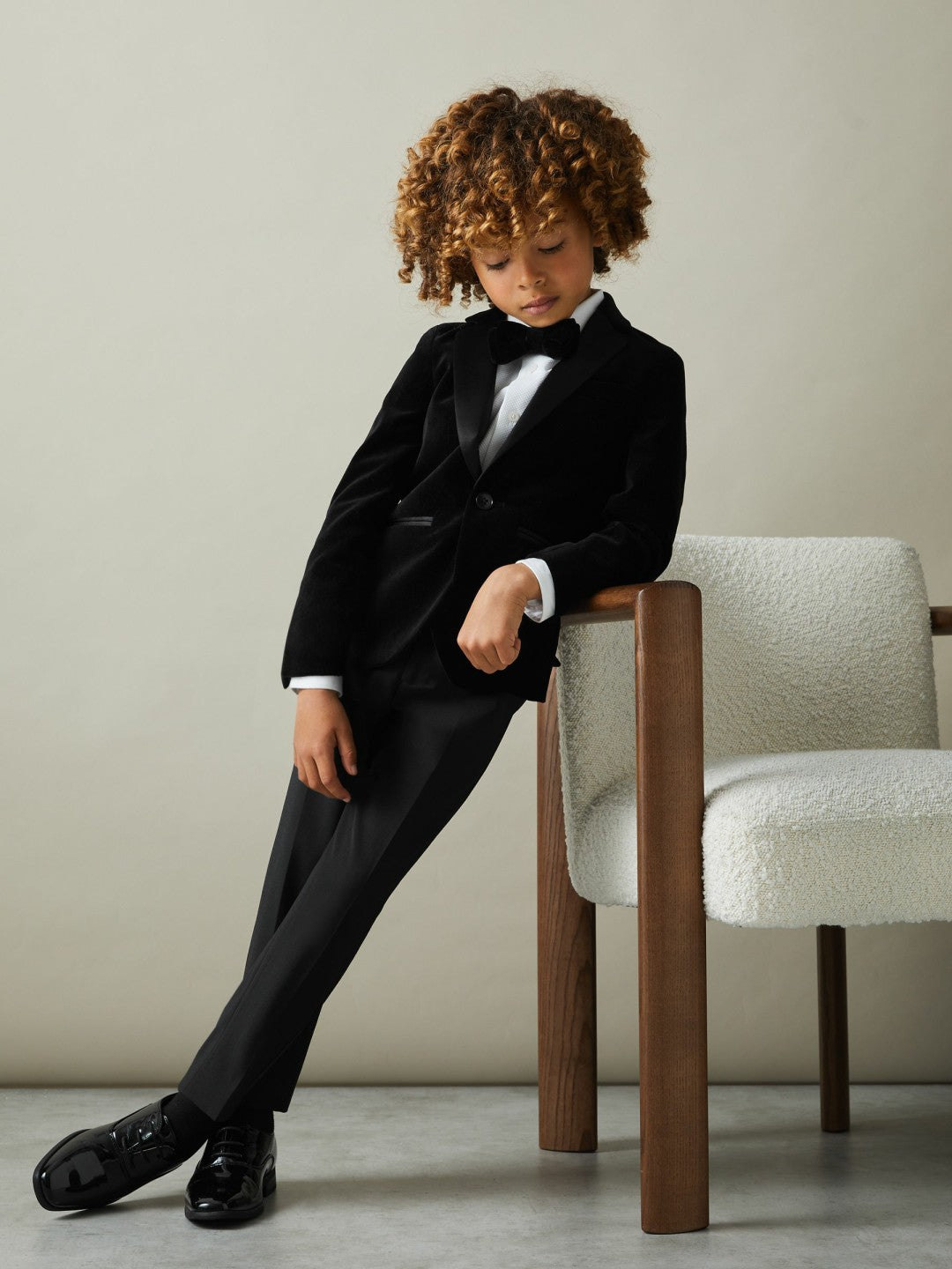 13-14 yrs Single Breasted Velvet Blazer in Black Children & Baby | Reiss
