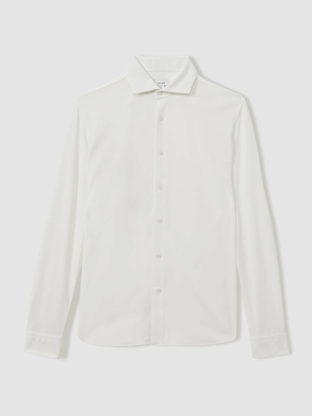 Modal Blend Cutaway Collar Shirt in White Men | Reiss