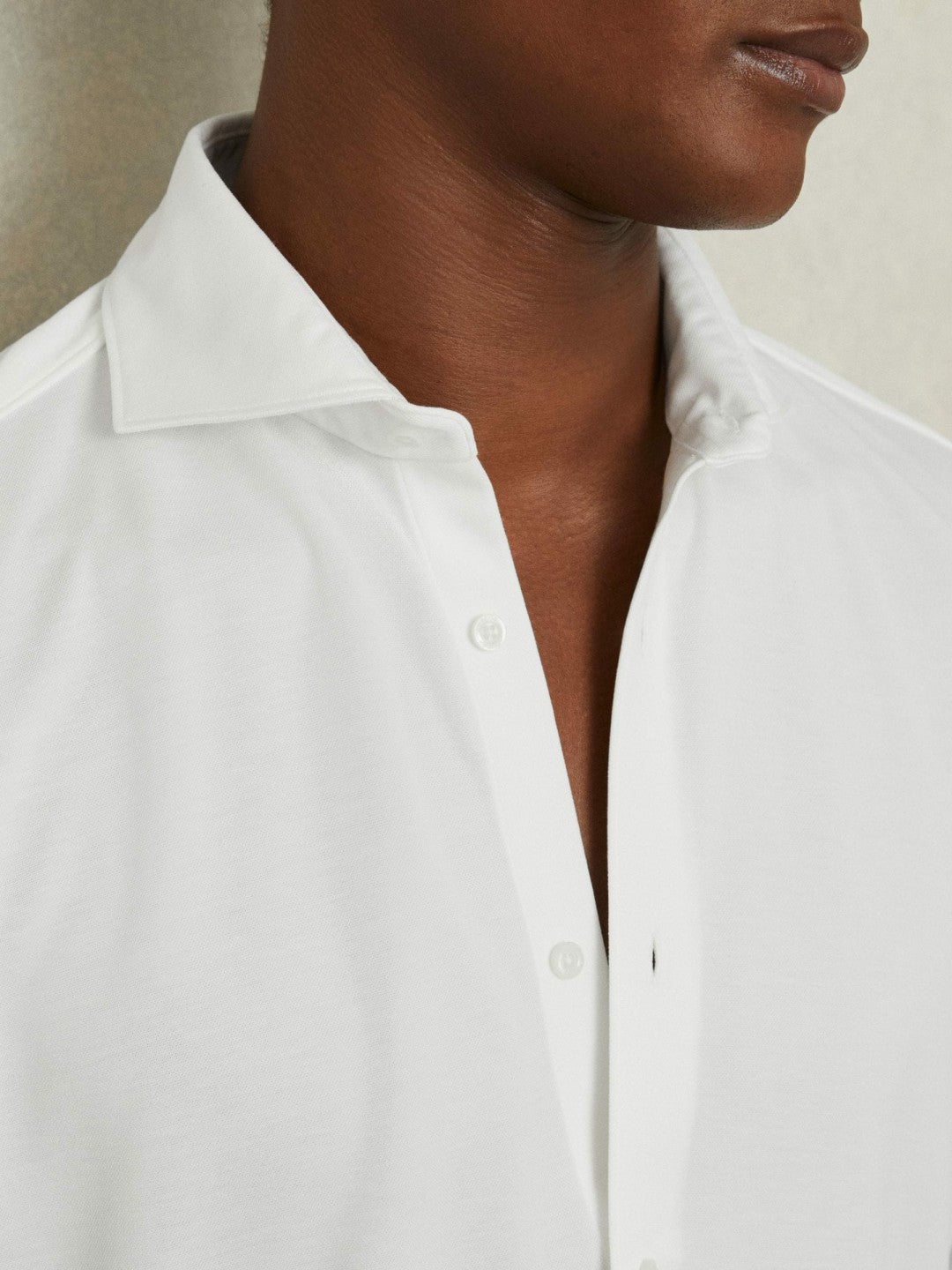 Modal Blend Cutaway Collar Shirt in White Men | Reiss