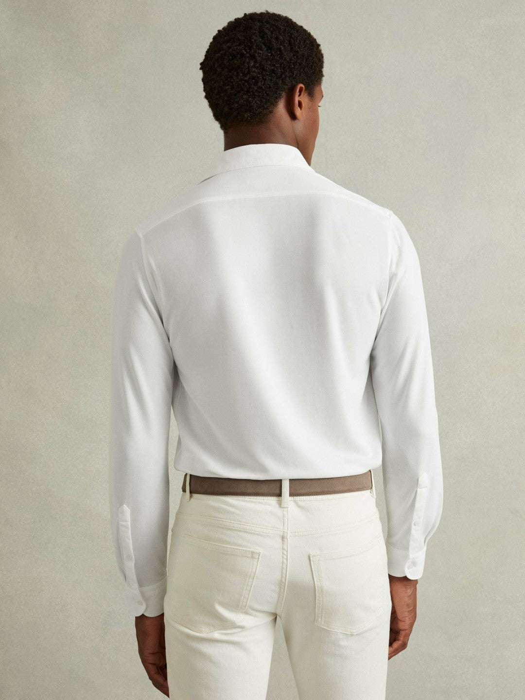 Modal Blend Cutaway Collar Shirt in White Men | Reiss