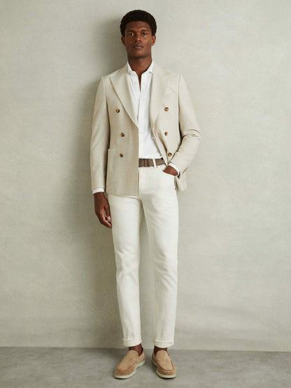 Modal Blend Cutaway Collar Shirt in White Men | Reiss