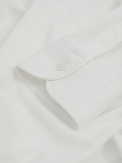 Modal Blend Cutaway Collar Shirt in White Men | Reiss