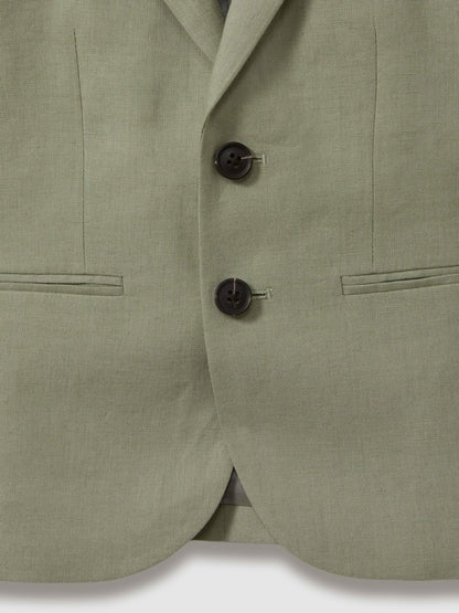 9-13 yrs Linen Single Breasted Blazer in Apple Children & Baby | Reiss