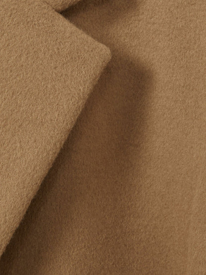 Wool Blend Single Breasted Epsom Overcoat in Camel Men | Reiss