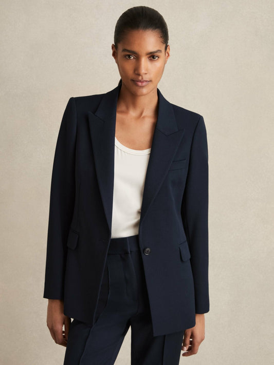Tailored Single Breasted Suit Blazer in Navy Women | Reiss