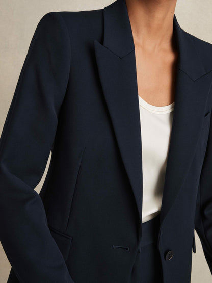Tailored Single Breasted Suit Blazer in Navy Women | Reiss