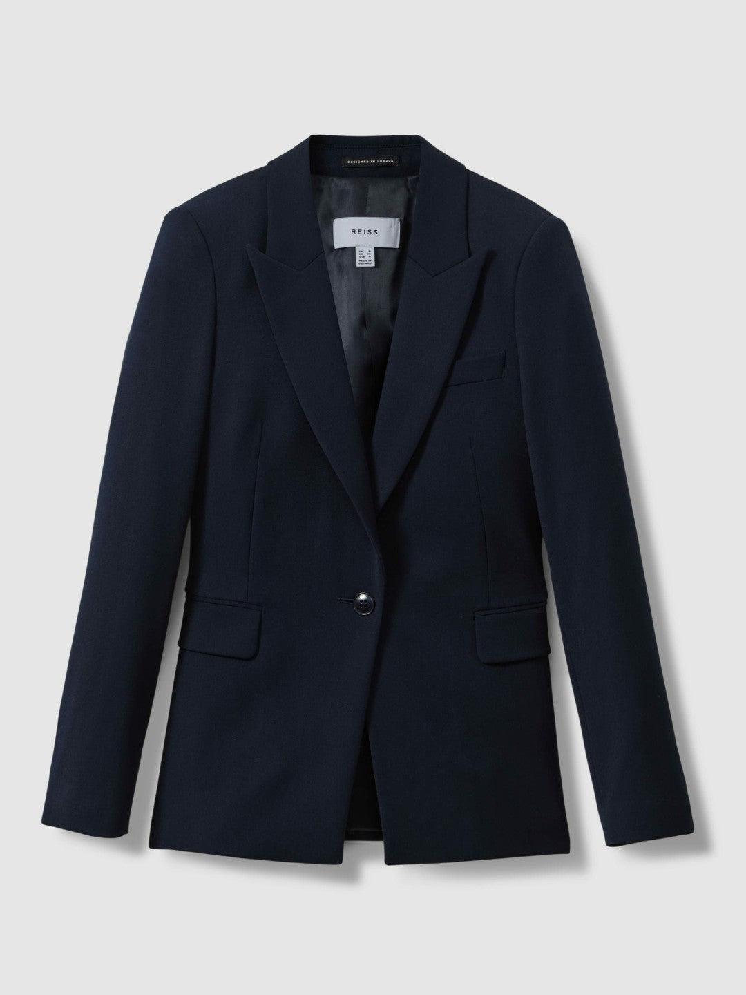 Petite Tailored Single Breasted Suit Blazer in Navy Women | Reiss