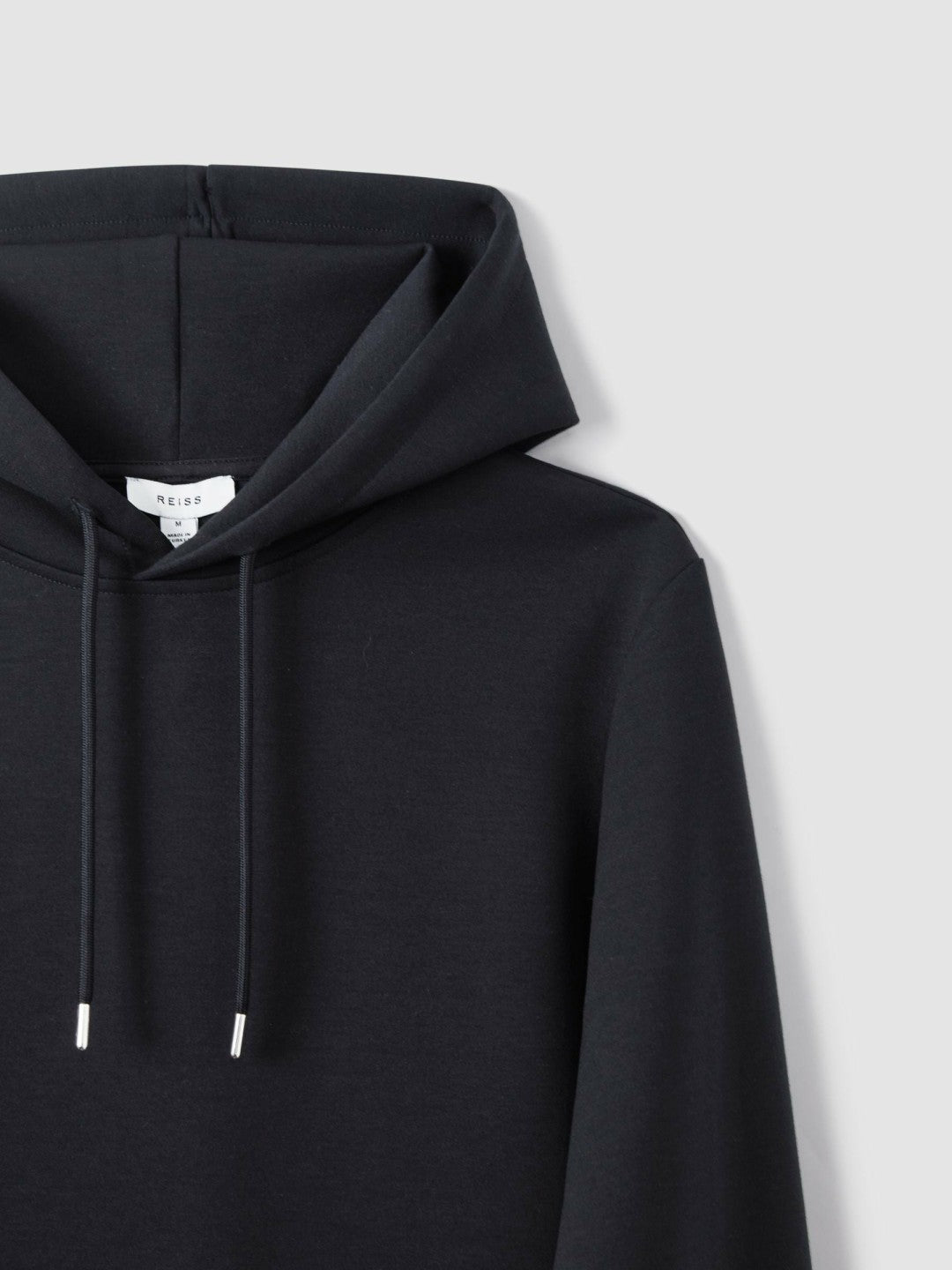 Interlock Jersey Drawstring Hoodie in Navy Blue Men | Reiss