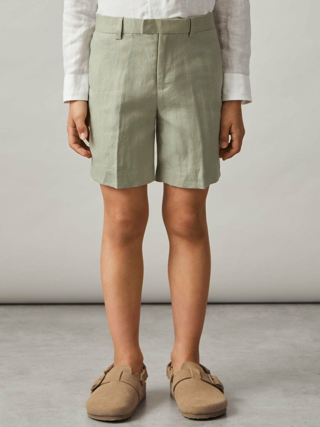 13-14 yrs Slim Fit Linen Adjustable Trousers in Apple Children & Baby | Reiss