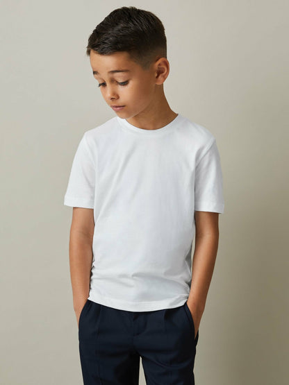 9-13 yrs Three Pack Of Crew Neck T-Shirts in White Children & Baby | Reiss