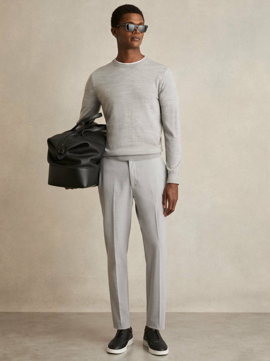 Slim-Fit Drawstring Trousers in Grey Men | Reiss