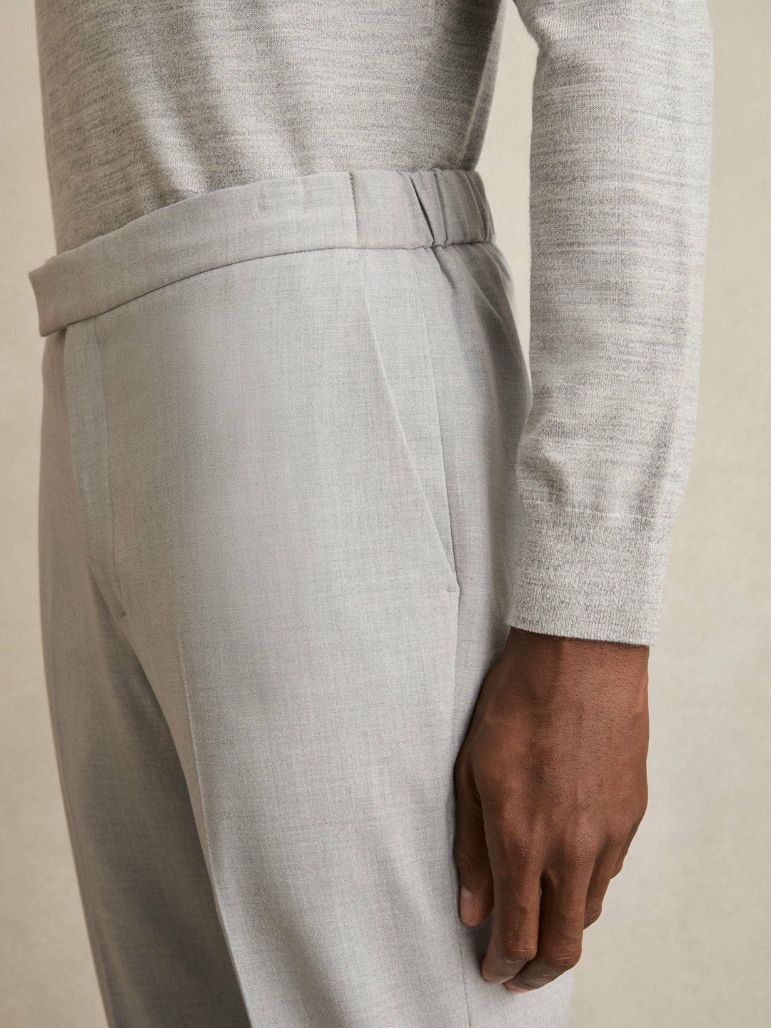 Slim-Fit Drawstring Trousers in Grey Men | Reiss