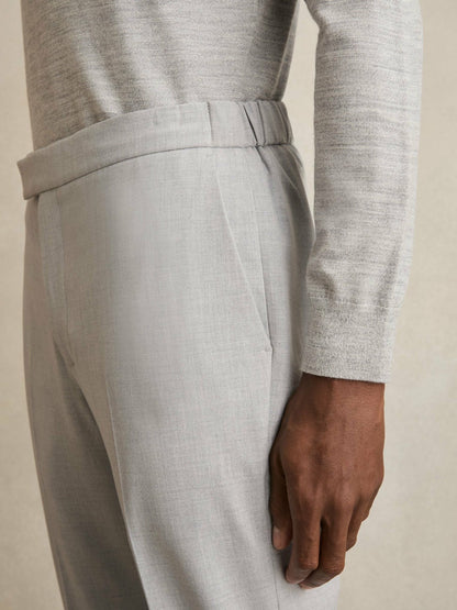 Slim-Fit Drawstring Trousers in Grey Men | Reiss