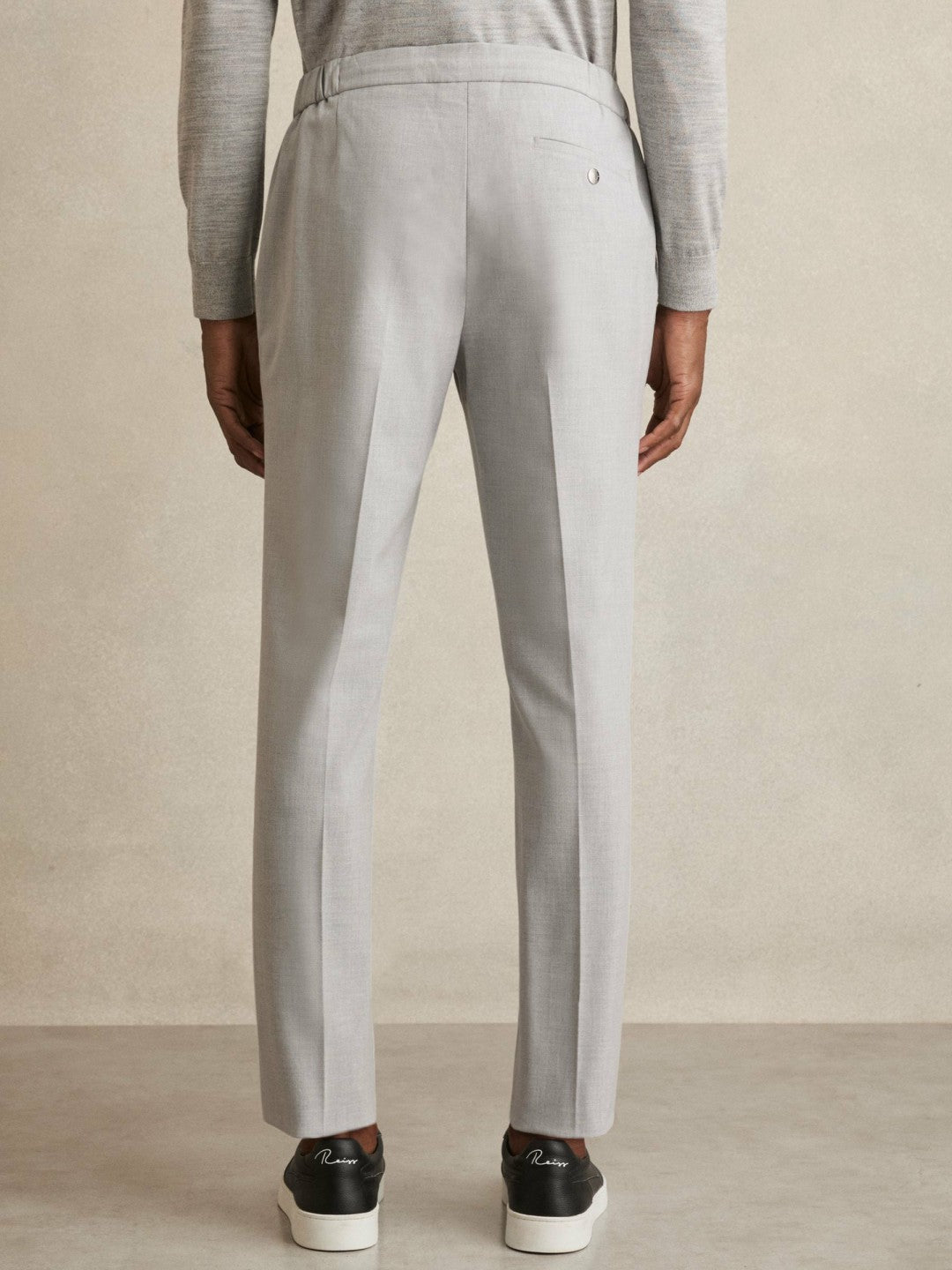 Slim-Fit Drawstring Trousers in Grey Men | Reiss